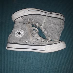 High top Silver Converse size 6